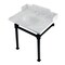 Kingston Brass 30 Carrara Marble Console Sink with Stainless Steel Legs, Marble WhiteMatte Black LMS30MOQ0 - alternate 1